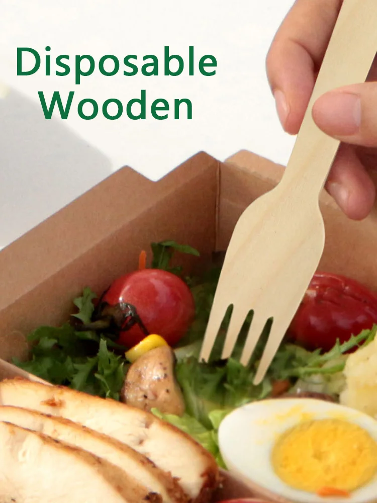 14cm Wooden Spoon and Fork Set – Premium Disposable Tableware for Wedding, Party, Picni... - SKU WSF17195 - UGI Packaging