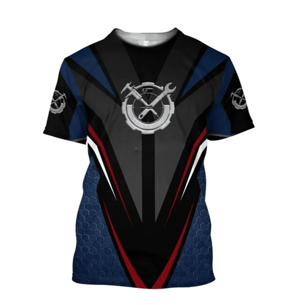 

Vintage T-shirt Summer clothing personalized name Mechanical 3d printed top 5xl Street casual sports Oversized pullover men's T-