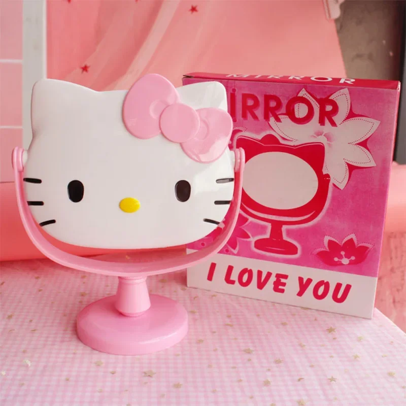 Sanrio Helloキティテーブルミラー、かわいいアニメ漫画、理髪化粧鏡