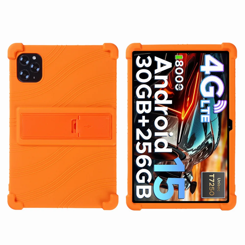 Durable 11 Inch Tablet Case with Soft Silicone Adjustable Stand - Shockproof and Kid-Friendly