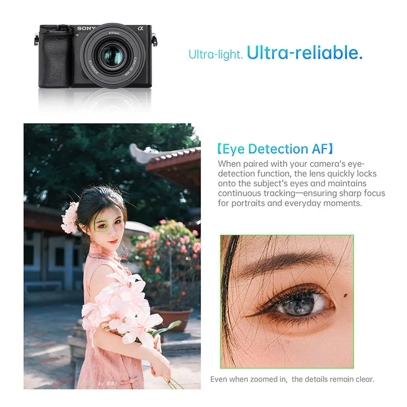 7 장인 AF 25mm 35mm 50mm F1.8 APS-C 자동 초점 대형 조리개 프라임 렌즈 LITE 시리즈 E A7C II A6700 후지 XF XT-5XT-50