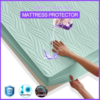 Housse de matelas épaisse et imperméable, protection de matelas respirante, drap-housse Durable, antibactérien, hypoallergénique, respectueux de la peau 1