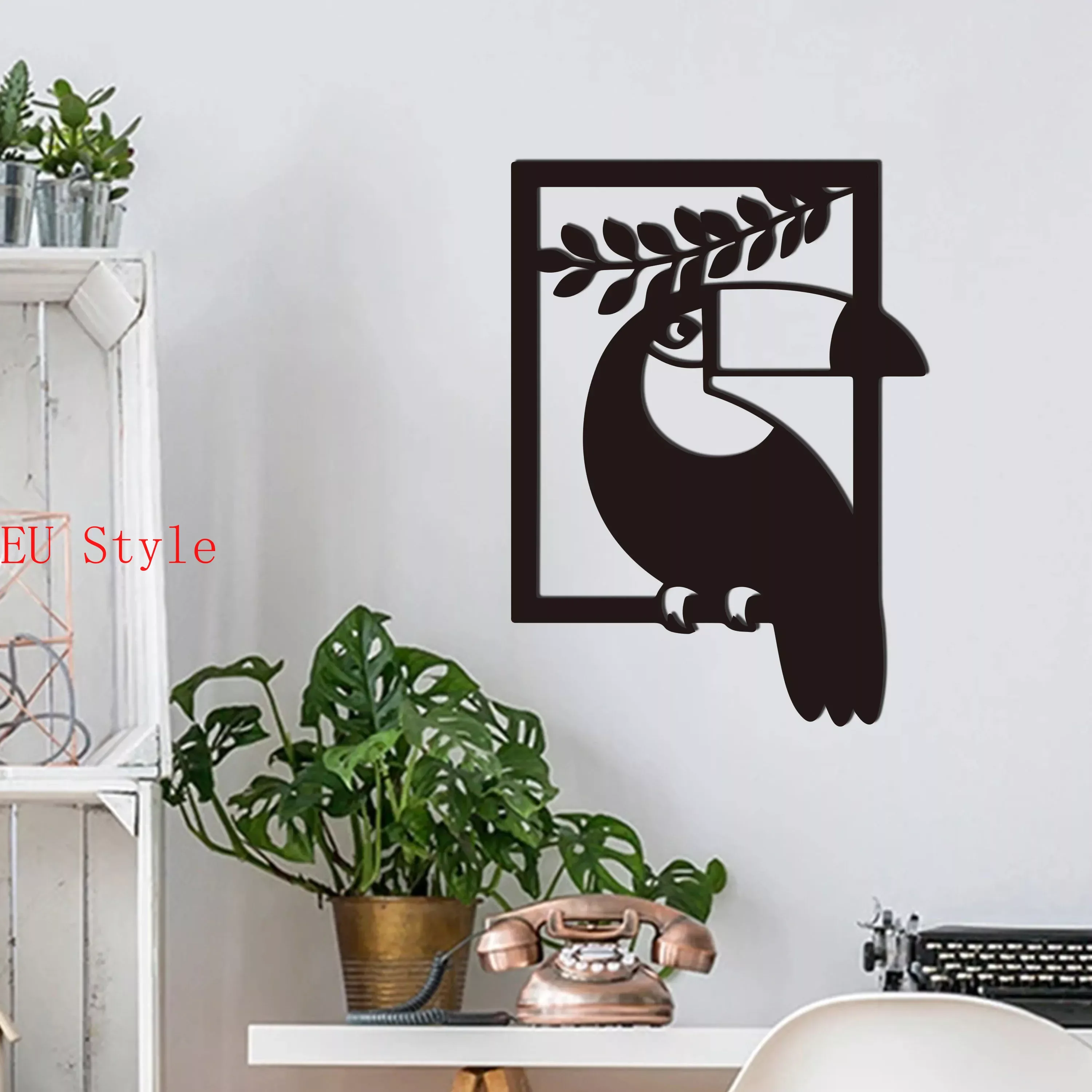 

1pc Toucan Metal Wall Hanging Art Toucan Tropical Decor Bird Art Bird Wall Mounted Art Livingroom Bedroom Outdoor deco