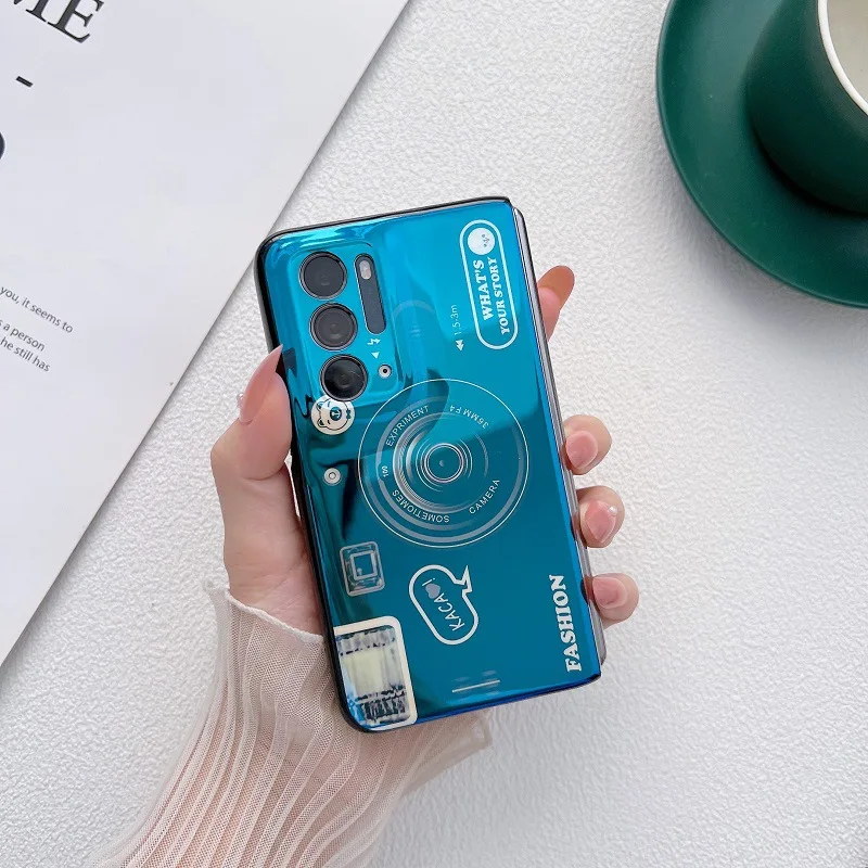 for OPPO Find N Case Silicone IMD Camera Pattern Cover Shockproof Flip Folding Blue Light Phone Shell for OPPO Find N Fundas