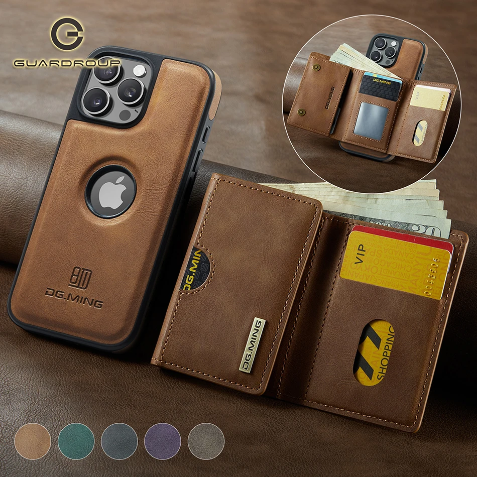 Premium Detachable Magnetic Leather Wallet Phone Case with Card Holder