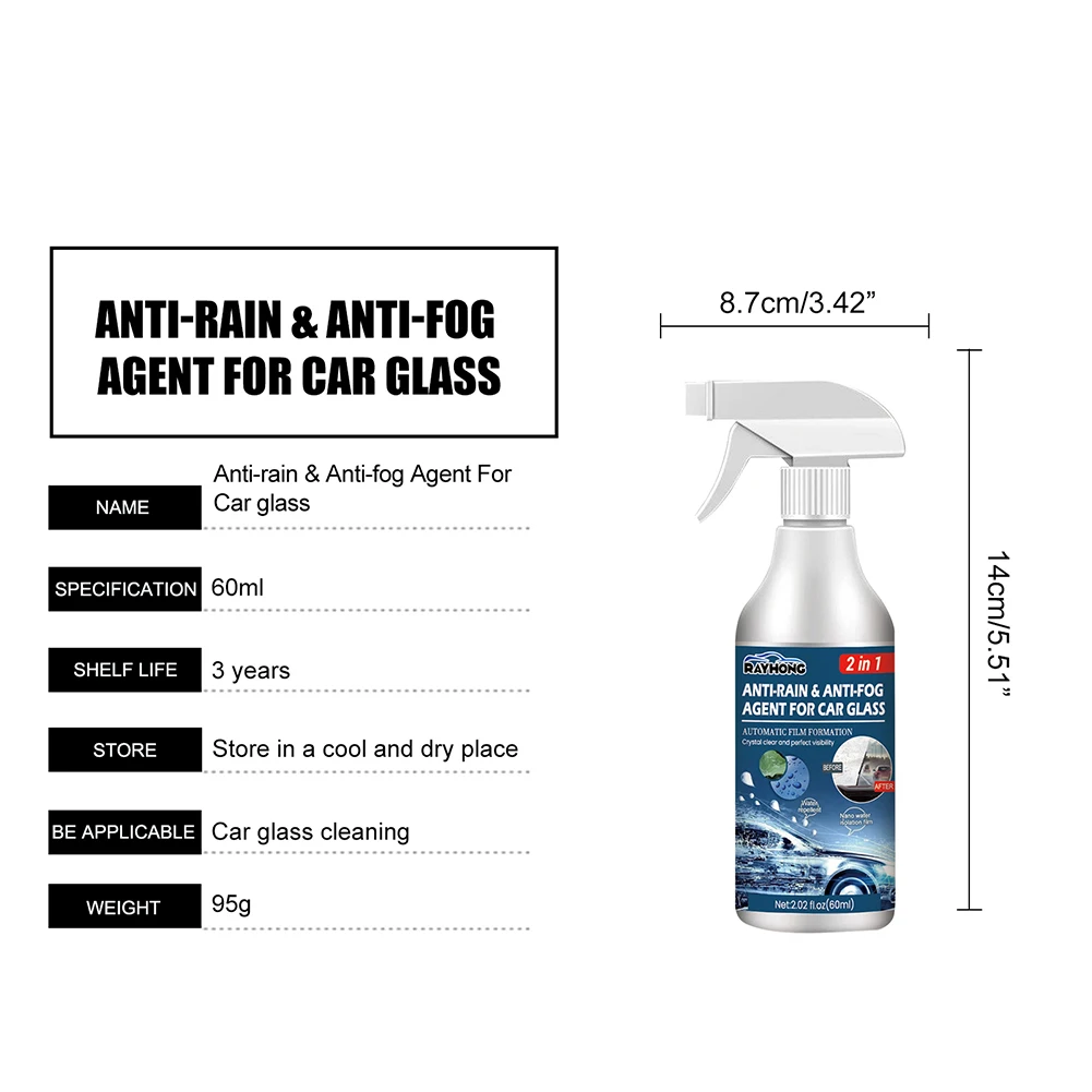 1-5PCS 60ml Portable Car Glass Waterproof Coating Agent for Car Cleaning car coating