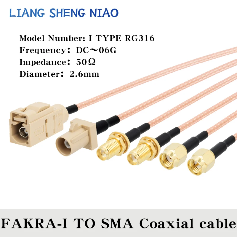 

Fakra I Male/Female RG316 Coaxial Cable for Car Satellite Radio GSM Cellular Phone 50Ohm for Car Telematics Extension Cable