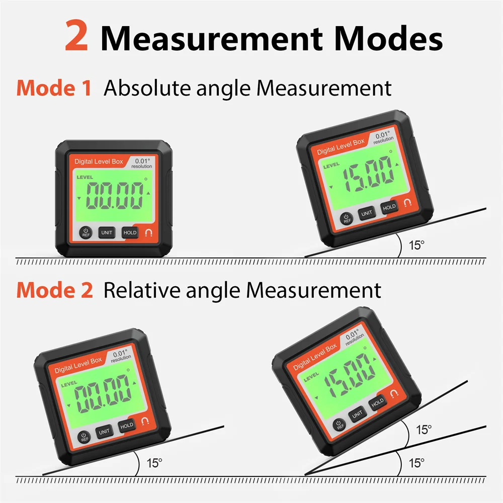 Digital Angle Protractor Level Gauge Magnetic 4 X 90 Degree
