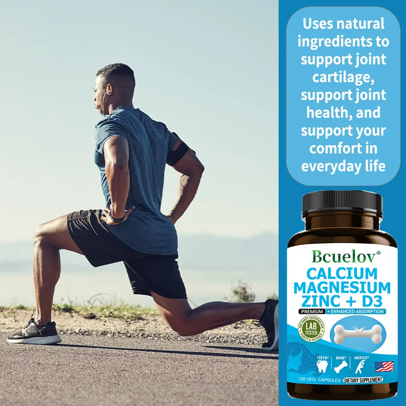 Bcuelov Calcium Magnesium Zinc & Vitamin D3 Capsules for Immune System, Bone, Nervous System Health Support Supplement Non-GMO S0105bb63c593481bb71d2ed87b025d6ea
