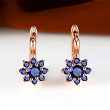  Luxury Female White Yellow Stone Earrings Rose Gold Color Clip Earrings For Women Charm Crystal Rainbow Zircon Wedding Earrings 