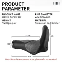 BUCKLOS poignées de guidon de vélo ergonomie avec barre étendue poignées de vélo en caoutchouc antidérapantes manchettes vtt durables accessoires de vélo 3