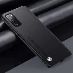 Luxury PU Leather Matte Phone Case with Silicone Protection for S20 (Black)