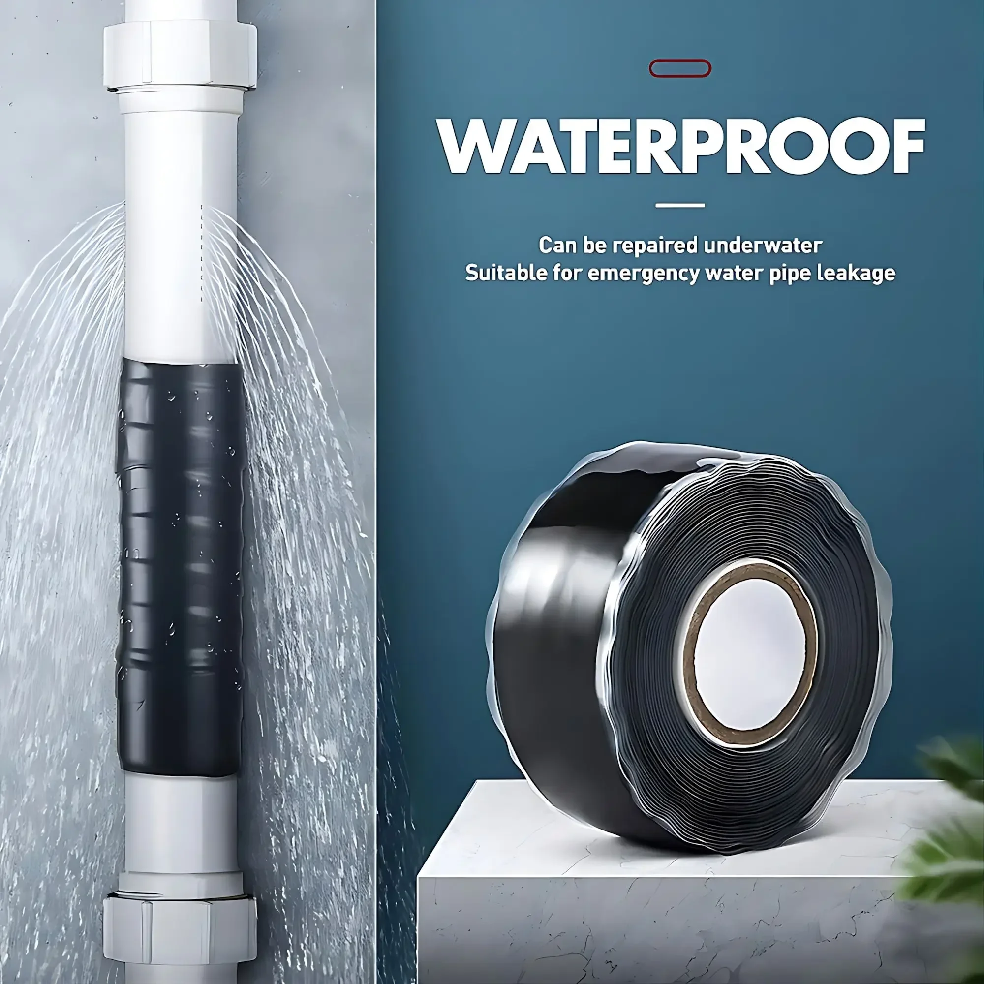 Self-Fusing Waterproof Silicone Repair Tape for Plumbing and Electrical Insulation
