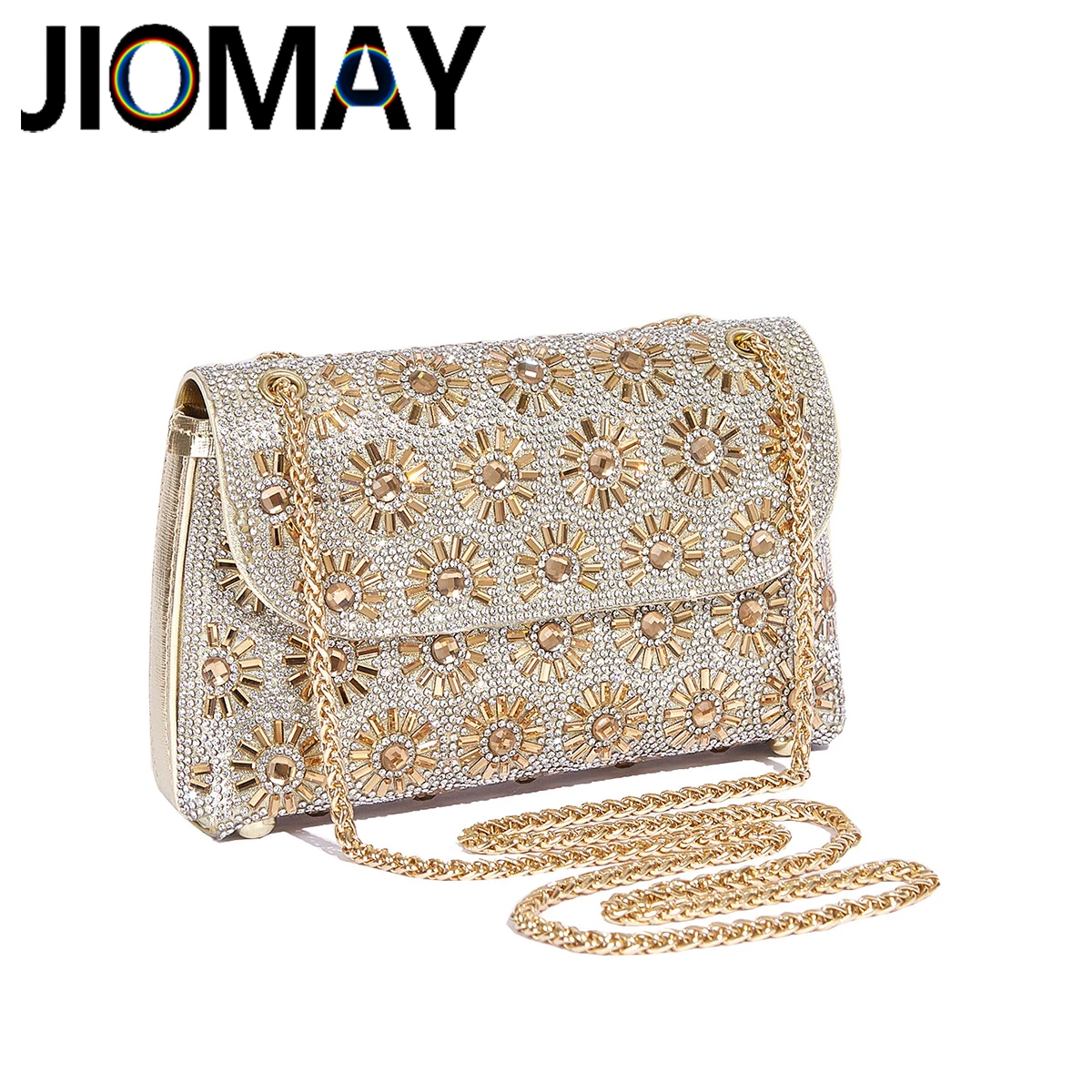 

JIOMAY Exquisite Purses for Women Luxury Designer Bags Sunflower Rhinestone Gold Clutch Bag Women Party Bag Shoulder Bag