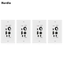 4 Psc Bluetooth In Wall Receiver Aduio Amplifier Wall Plate With USB Microphone Input For Home Theater System Wholesale Csv