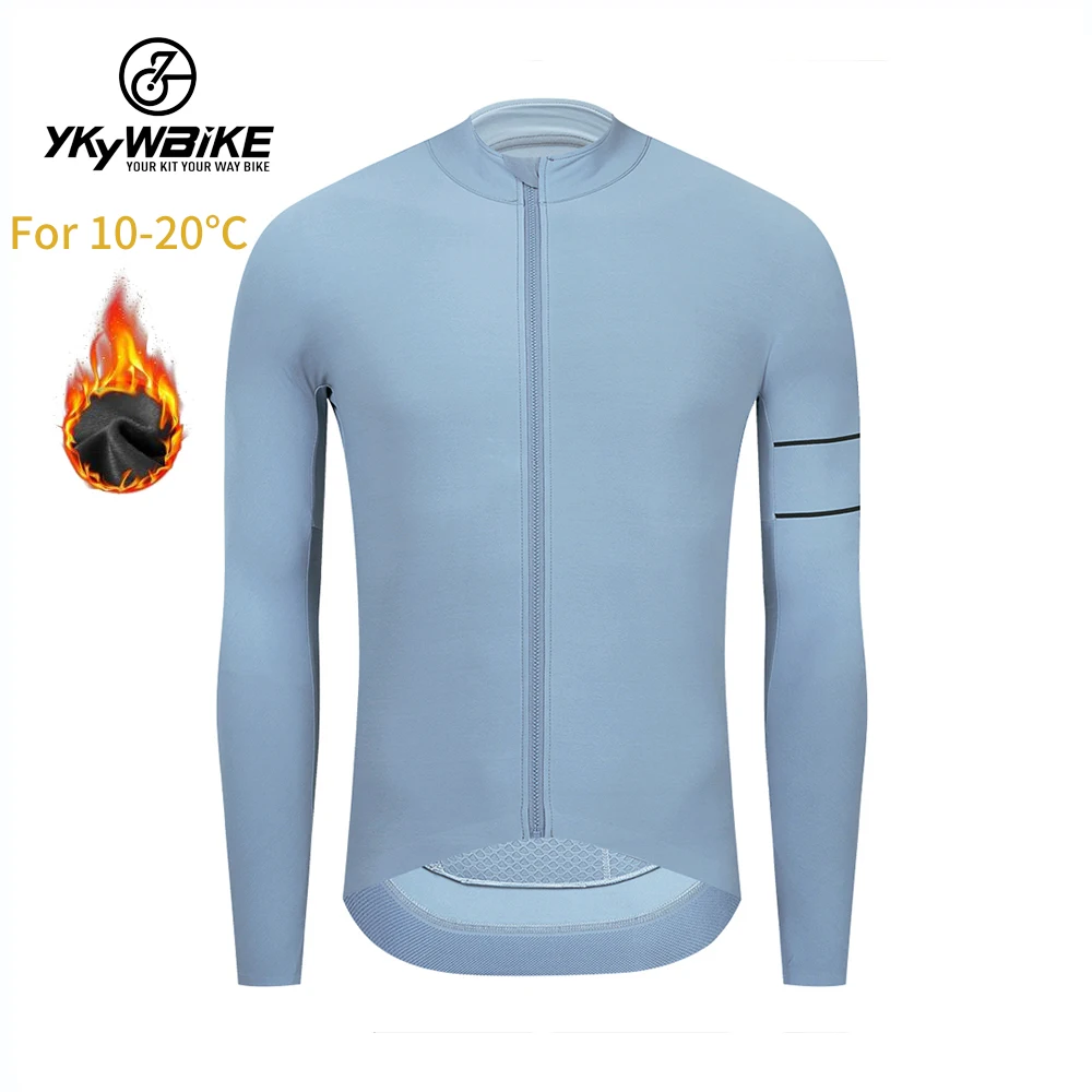 YKYWBIKE Cycling Jacket Autumn Long Sleeve Jersey Bike Clothes Thermal Fleece  MTB Bicycle Clothing Jersey 사이클링 겨울 재킷 Colorsful