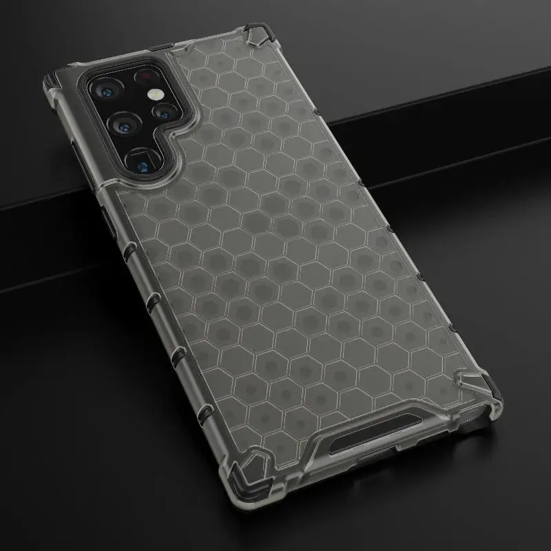 2-in-1 Full Protection Shockproof Translucent Phone Case with Hard Armor Cover