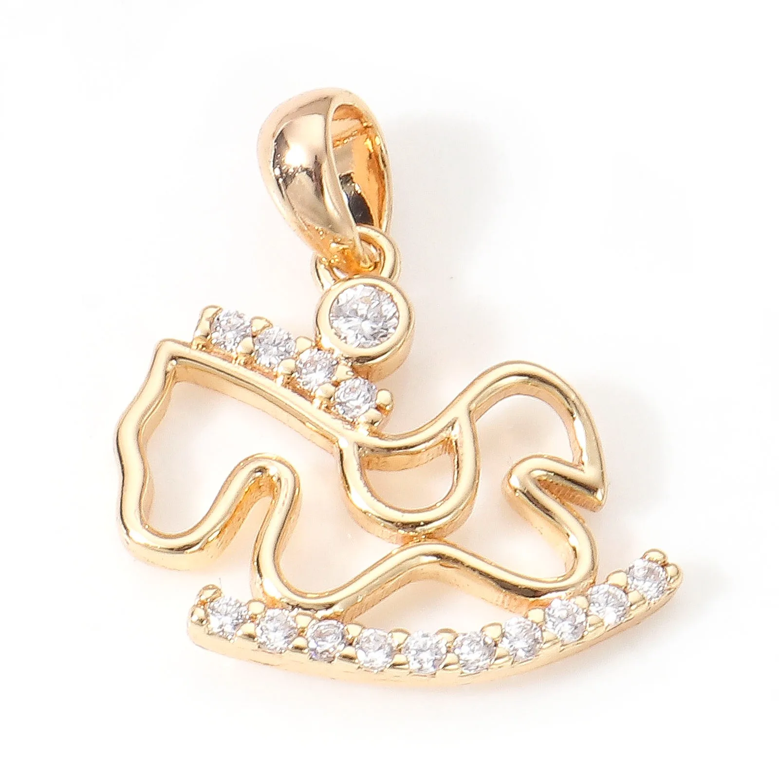 1pc Kupfer Charms Muttertag Gold Farbe Micro Pave Strass Herz Anhänger DIY Halskette Ohrringe für Frauen Schmuck Ergebnisse – Detail 14