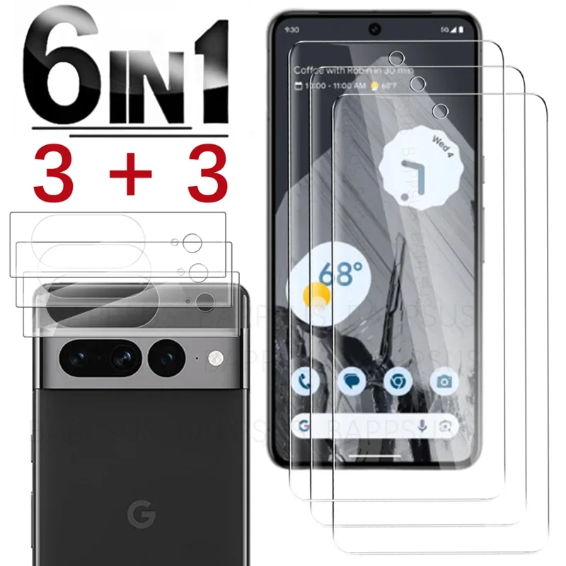 

Tempered Glass For Google Pixel 8 8Pro 7 7A 6A Screen Protector Full Cover Clear Camera Lens Film For Pixel7 Pixel6A Pixel8 8Pro