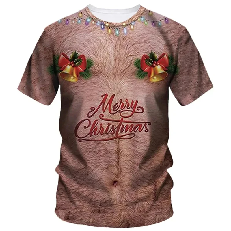 

Забавная футболка для косплея Санта Клауса с 3D принтом для мужчин, модная спортивная футболка, Повседневная Рождественская футболка, уличная одежда, топы для фитнеса