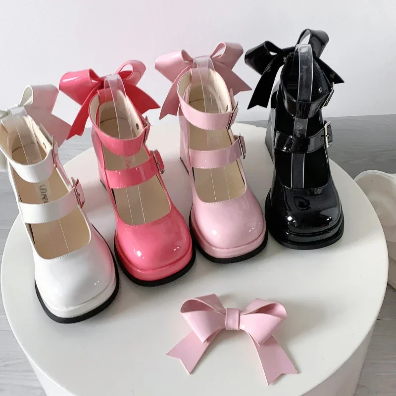 Scarpe Donna Mary Jane Rismart - Piattaforma Punta Tonda, Tacco 6.5cm, Stile Lolita - Foto 2