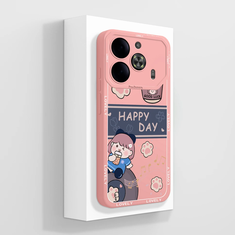 Cute Creative Style Soft Liquid Silicone Protective Back Cover Case