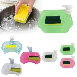 2-in-1 Liquid Soap Dispenser With Dishwashing Brush Hand Soap Dispenser Automatic Soap Dispenser And Scrubber Holder With Sponge
