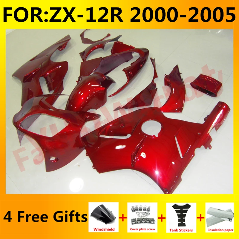 

NEW ABS Motorcycle Fairings Kit fit for Ninja ZX-12R 2000 2001 2002 2003 2004 2005 ZX12R zx 12r full fairing kit set red