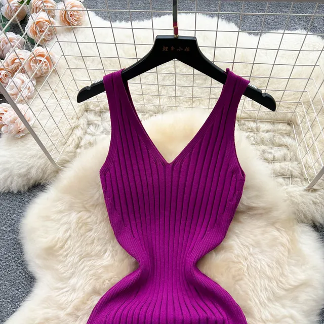 YuooMuoo Chic Fashion Sexy Wrap Hips Split Knitted Autumn Dress Women Slim Elastic Bodycon Long Dress Streetwear Outfits Vestido 6