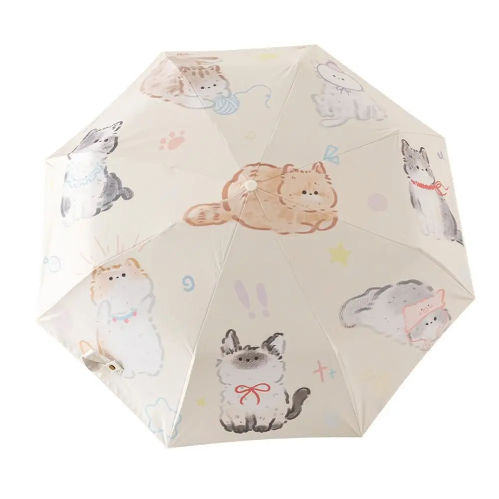 3-Ribs Cartoon Cat Umbrella Automatic Lightweight Cat Sun Protection Umbrella UV Protection Waterproof Folding Sun folding umbrella mini sun umbrella sun umbrella automatic sun umbrella
