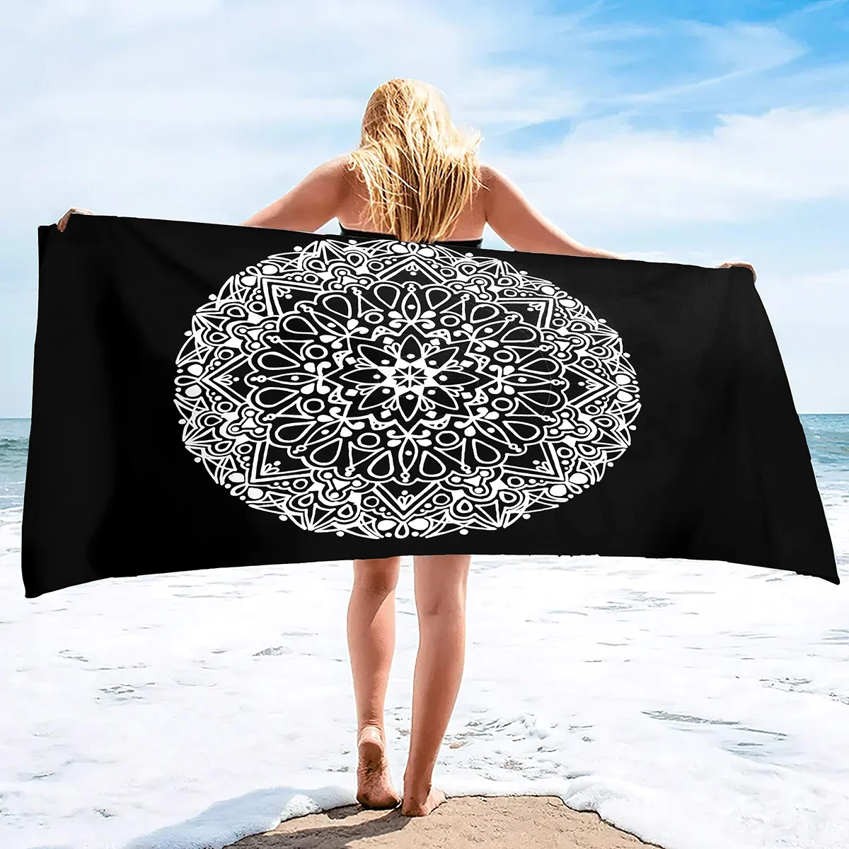 Boho-Mandala-Mikrofaser-Strandtuch, Übergröße, extra groß, schnell trocknend, schnell trocknend, sandfrei, Pool-Handtuch, Lounge-Abdeckung – Detail 14