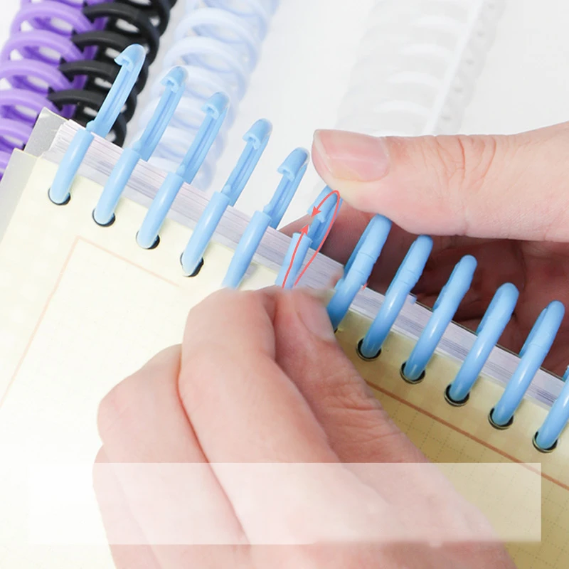 Plastic Binding Rings 5pcs Plastic Loose-leaf Ring Binder Binding Strip A4 22mm 30 Holes
