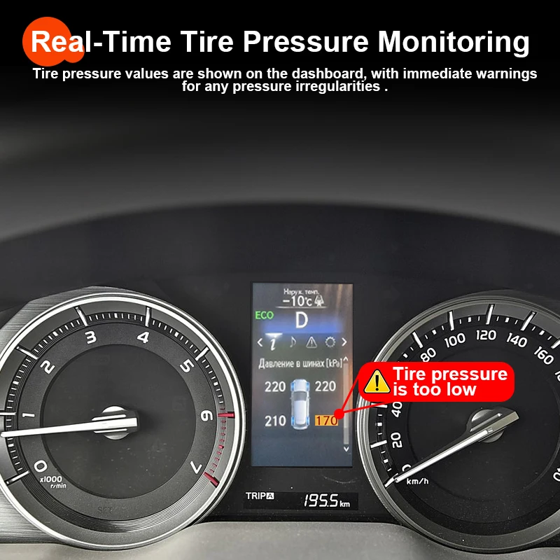 Smart Car TPMS Tire Digital LCD Display Auto Security Alarm Tyre Pressure Monitor For Toyota Land Cruiser -
