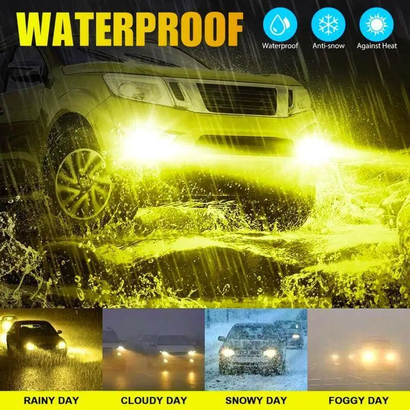 H11 H8 LED Bulbs 2x Golden Yellow Fog Light DRL Super Bright High Power