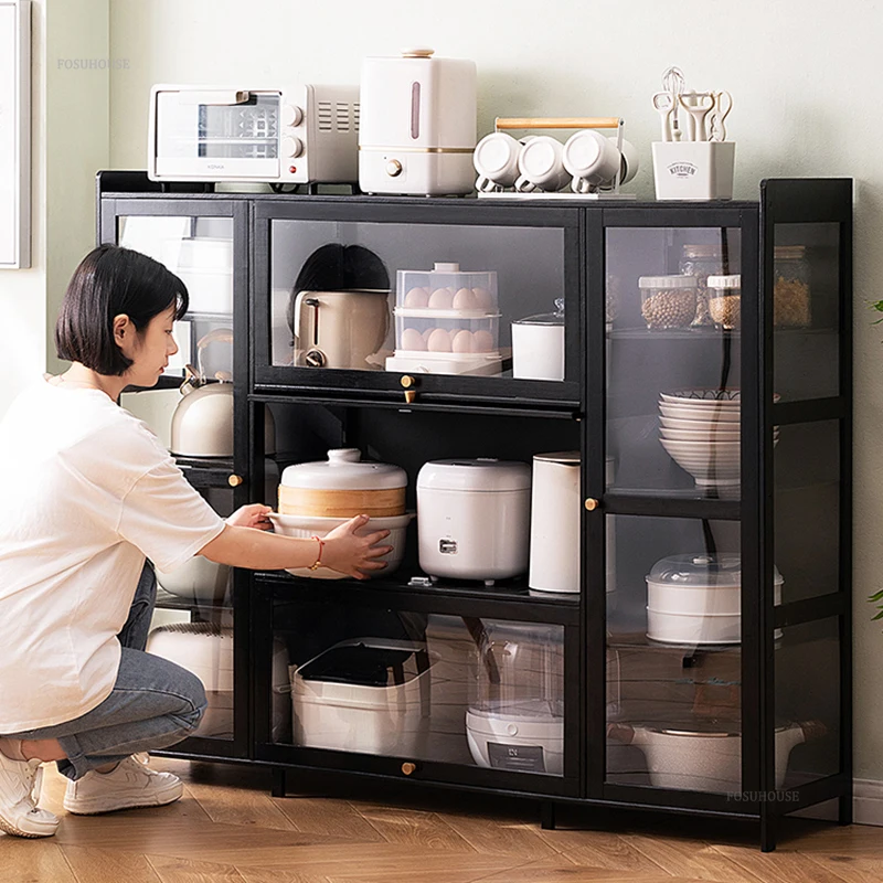 Modern Minimalist Kitchen Cabinets Small Apartment Kitchen Cabinet Large Capacity Multi-layer Home Living Room Storage Cabinets
