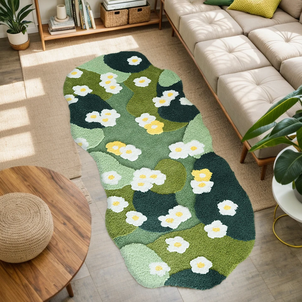Nordic Fluffy Green Moss Rug Carpet