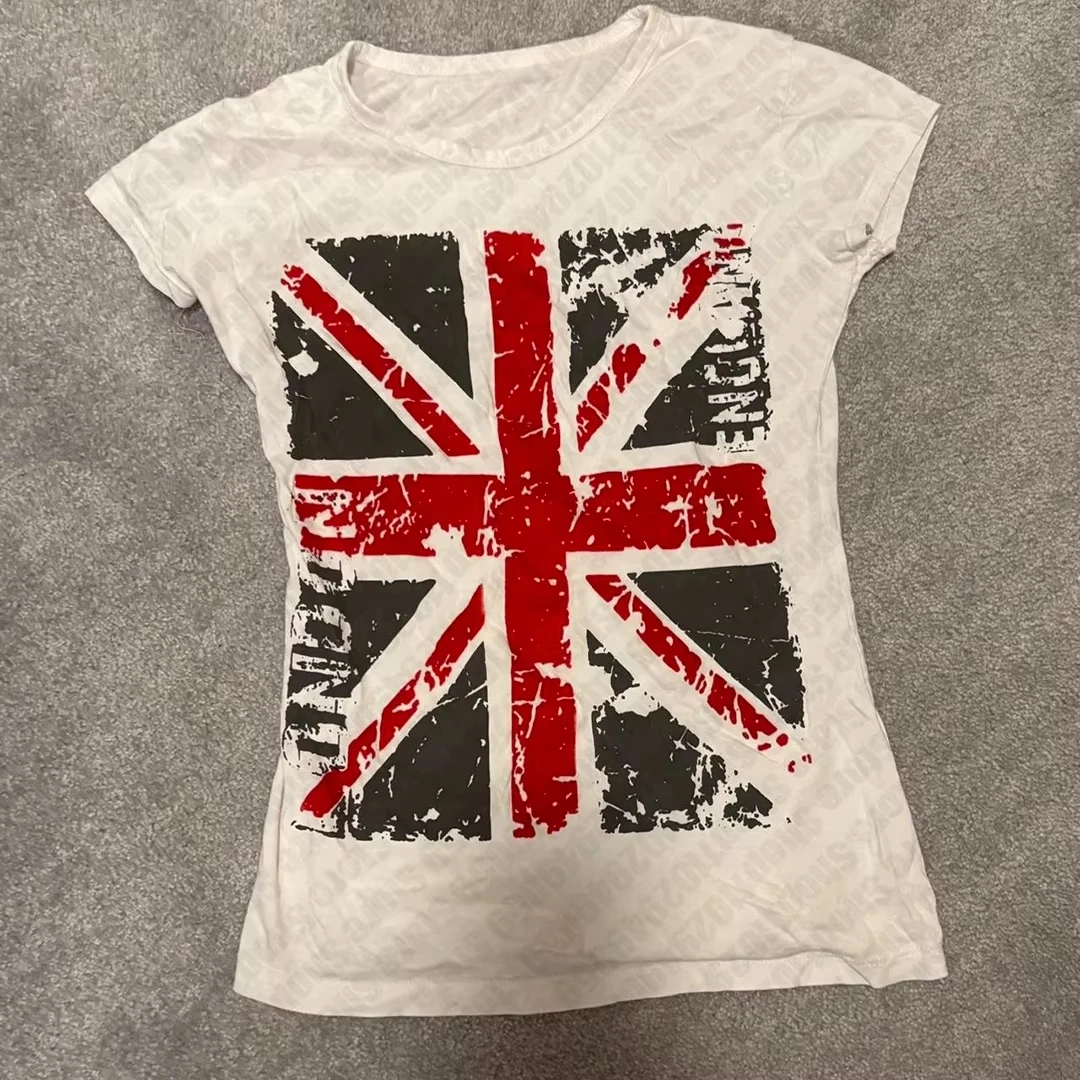 2000er Jahre Punk Damen Kurzarm Slim Vintage Grafik Sexy Streetwear Emo Girls Y2k Style Oversized Unisex T-Shirt Streetwear weich