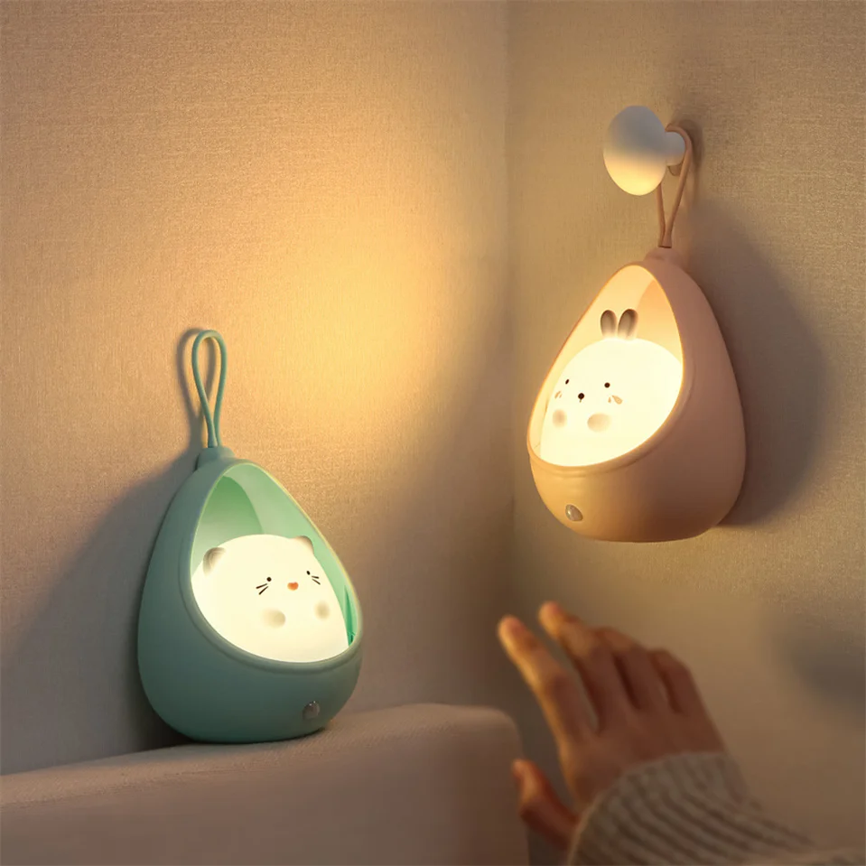 

Touch Sensor Dimmable Baby Nightlight Cute Rabbit Pig Night Lamp Childen Kid Birthday Gift Bedroom Decor Bunny Eye Protect Led