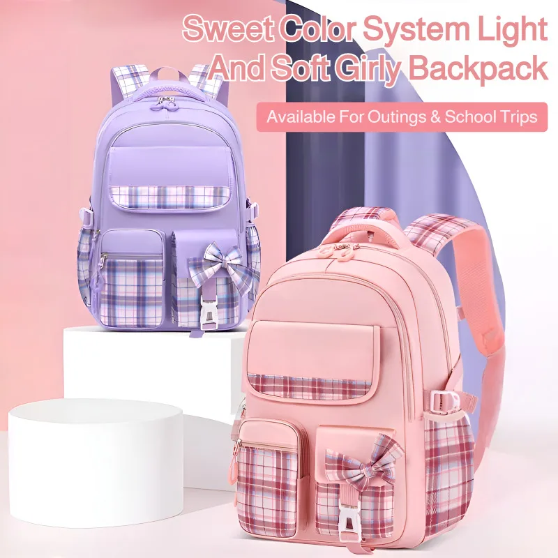Cute Backpack For Primary School Student Stylish Portable Versatile Bag Breathable Preschool Books Bag Back To School Gift Girls 1