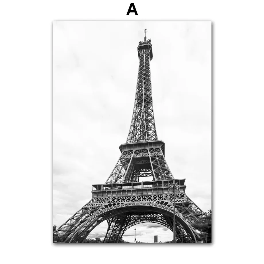 Vintage Parisian Cafe Wall Art Canvas - Black & White Nordic Decor Poster