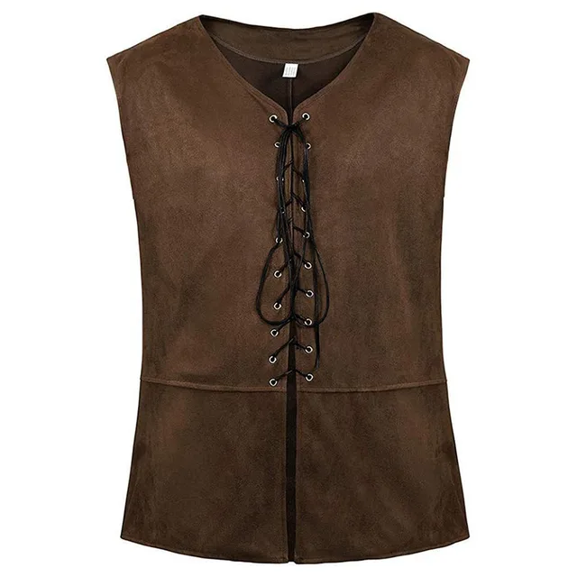 Gilet Gotico Uomo - Stile Steampunk Medievale Con Lacci