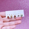 MIGGA 5pcs Mix and Match Hero Stud Earrings Set Gold Color Plated Cubic Zircon Stone Jewelry 4