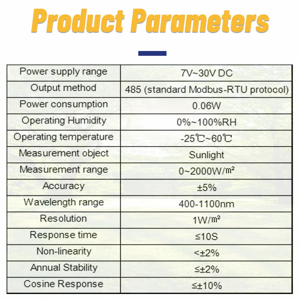 Solar Radiometer Total Solar Radiation Sensor