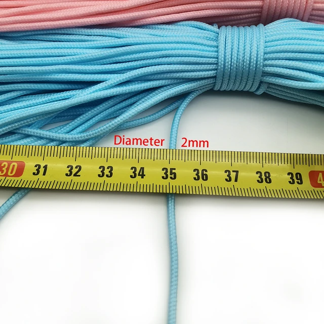 100FT 2mm Paracord One Stand Cores Rope For outdoor Survival Hiking Woven  Bracelet Jewelry Making Paracorde