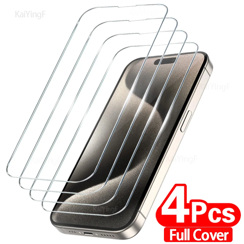 4 pièces verre trempé pour iPhone Pro Max Mini protecteur d'écran pour iPhone X XR XS Max 7 8 Plus verre de protection