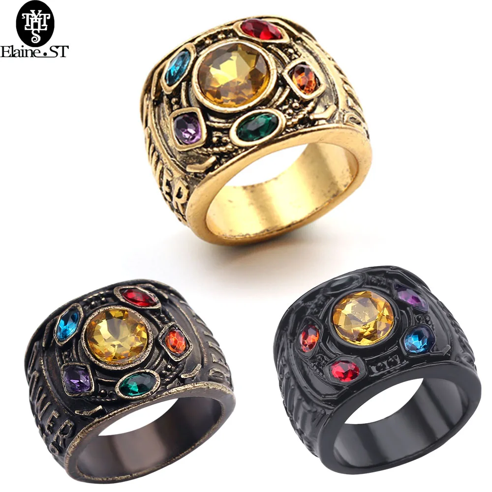 Marvel Thanos Infinity Gloves Ring Hero Avengers Anello In Lega Vintage Cosplay Gioielli Da Collezione Per Uomo