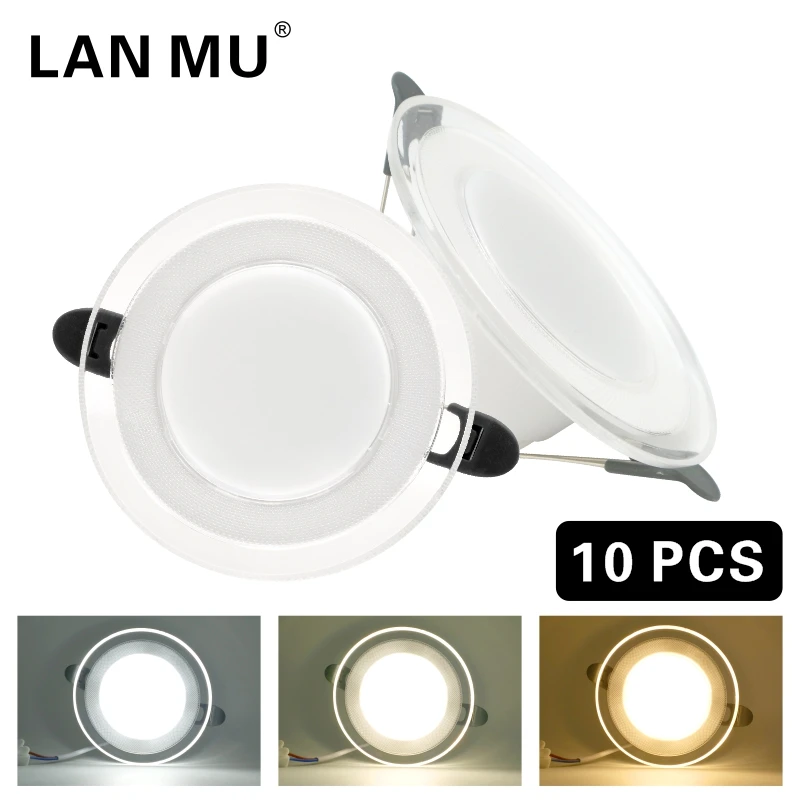 10pcs/lot 4inch LED Downlight 3Colors Changeable Spot Led 6W 220V Recessed Round Panel Light Indoor Lighting Down Light