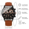 2PCs/Set Men's Watch Set Classic Versatile Fashion Casual Style Quartz Leather Watch Sport Style Business Watch Box not included 6
