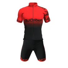 Verão bjorka ciclismo pro equipe de bicicleta roupas de manga curta conjuntos jérsei maillot hombre almofada gel para equitação terno