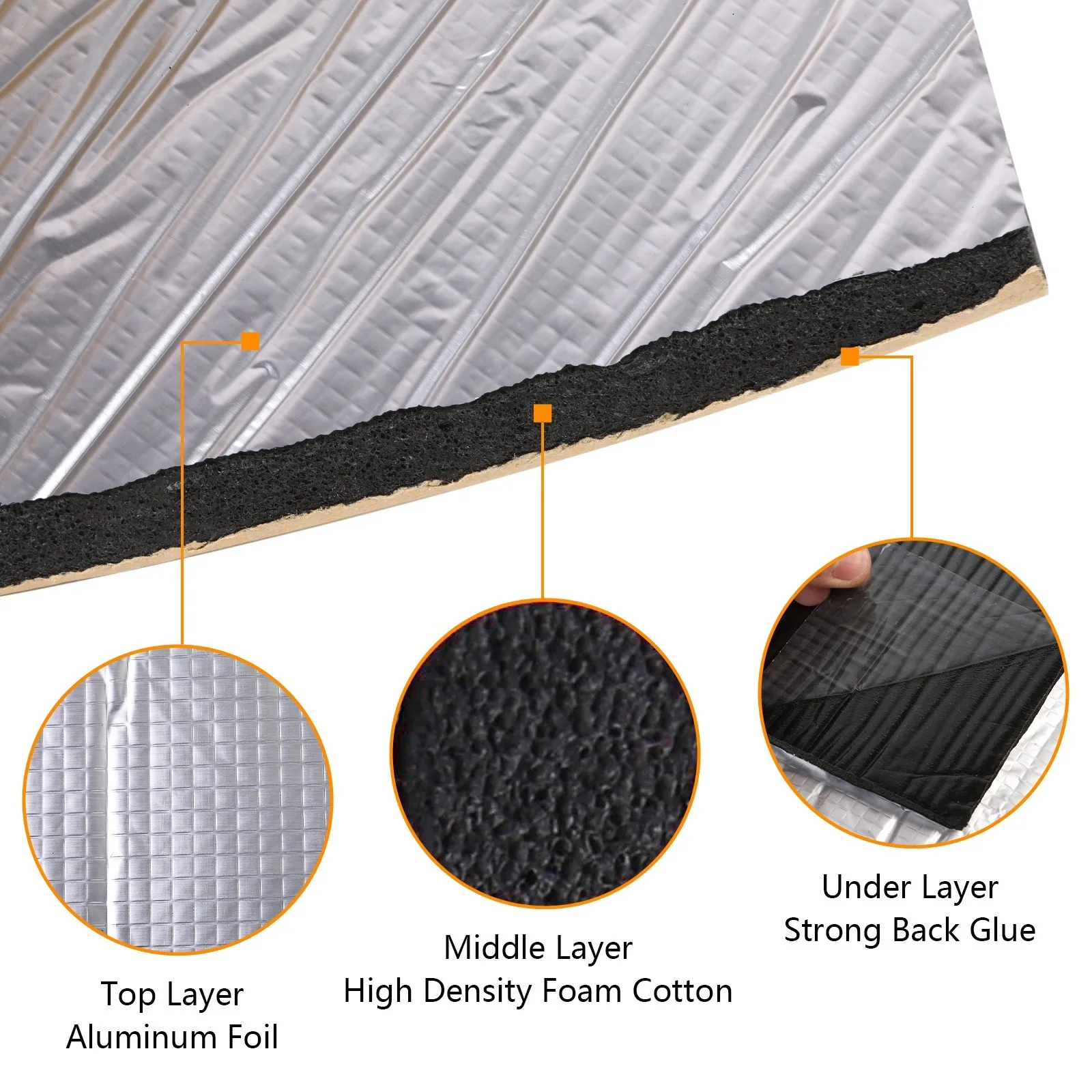 Car Acoustic Insulation Thermal Insulation Mat For Car SUV Van Sound Deadening Auto Engine Acoustic Foam sound proof mat sound insulation mat sound deadener mat heat insulation mat soundproofing foam sound absorbing foam